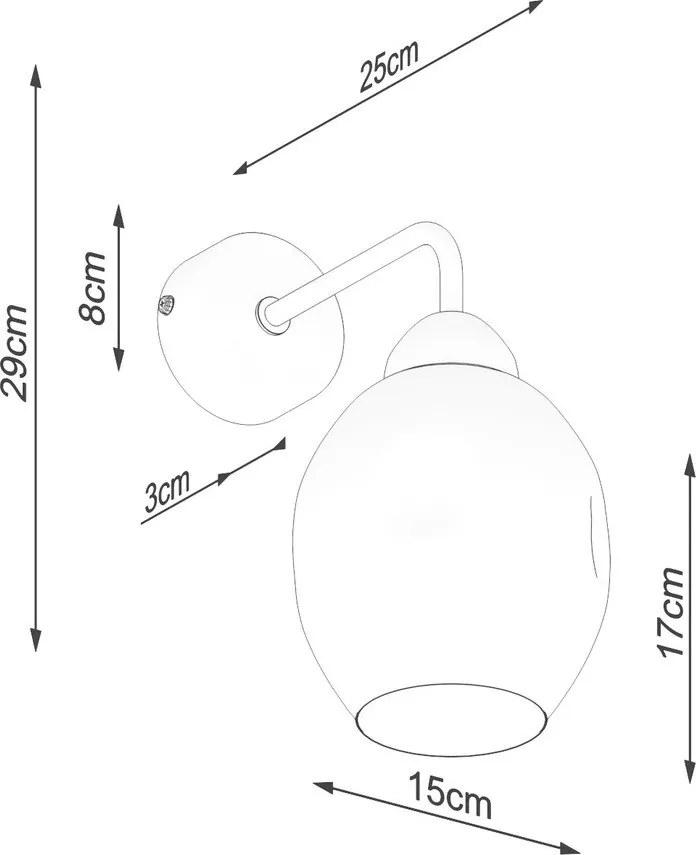 Aplică de perete neagră ø 25 cm Garten – Sollux