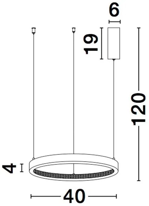 Lustra LED dimabila, design modern PRESTON, 40cm negru NVL-9865140