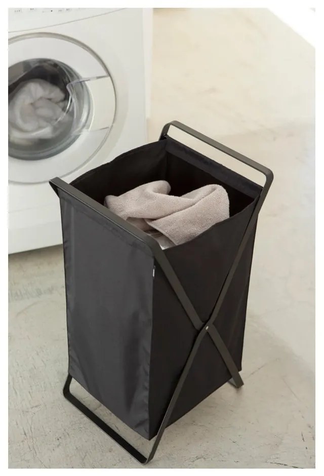 Coș de rufe YAMAZAKI Tower Laundry, negru