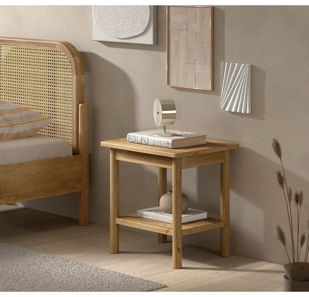 Noptieră în culoare naturală din lemn de stejar Olive – Vipack