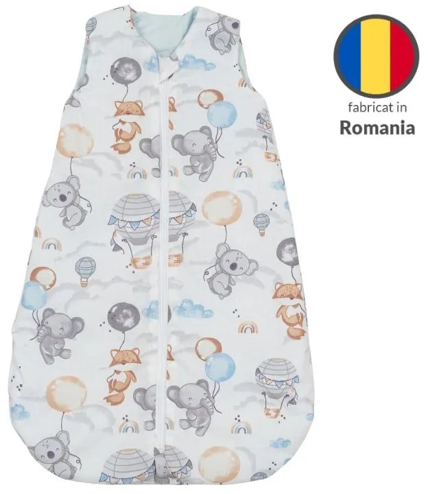 Sac de dormit bebe 0-3 luni Kidizi Tiny Adventures, 1 tog, bumbac 100%, pentru toamna/iarna