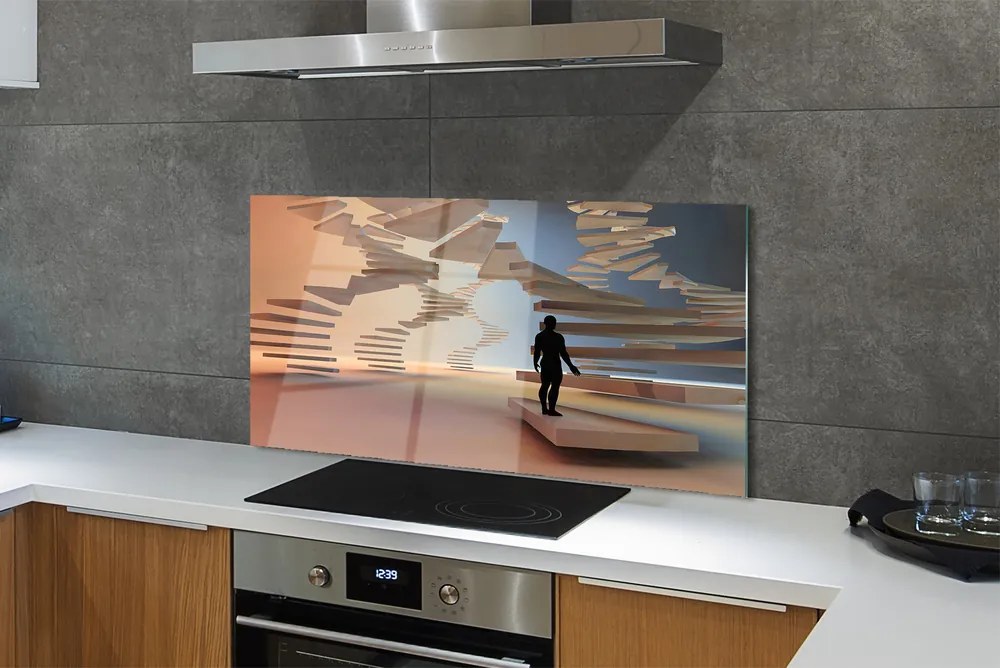 Panouri de sticlă scări 3d