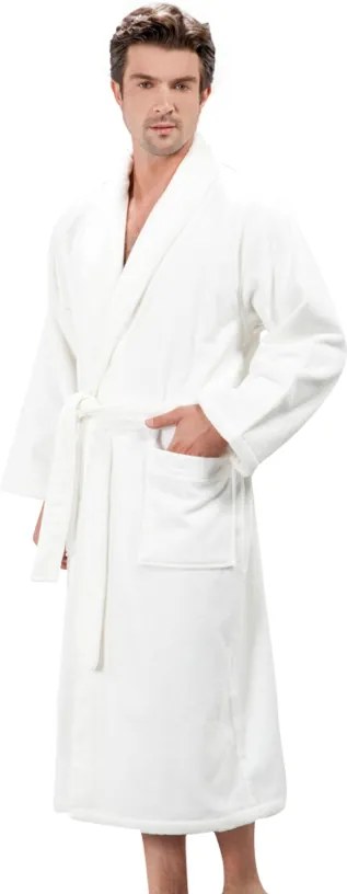 Halat unisex MICRO COTTON în cutie cadou + papuci S + Papuci de casa (36/38) + cutie cadou Bej deschis / Light beige