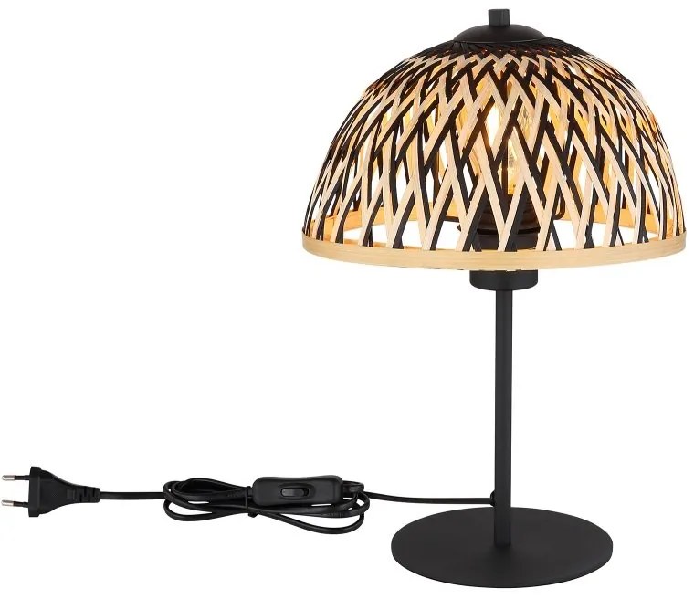 Veioza, lampa de masa design industrial Colly negru, natur
