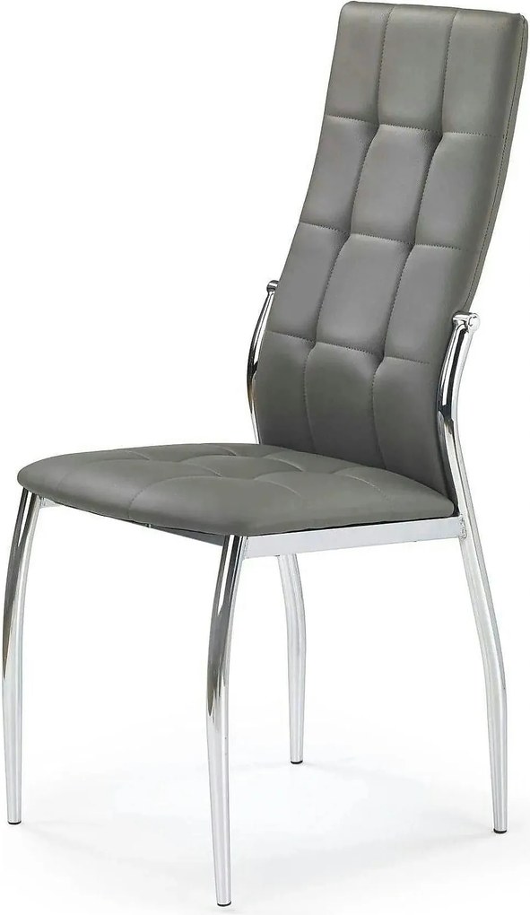 Scaun K209, gri/crom, piele ecologica/metal, 43x54x101 cm