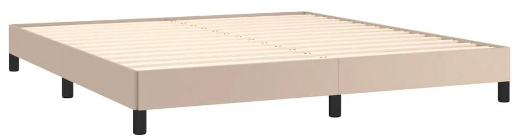 Cadru de pat, cappuccino, 180x200 cm, piele ecologica Cappuccino, 25 cm, 180 x 200 cm