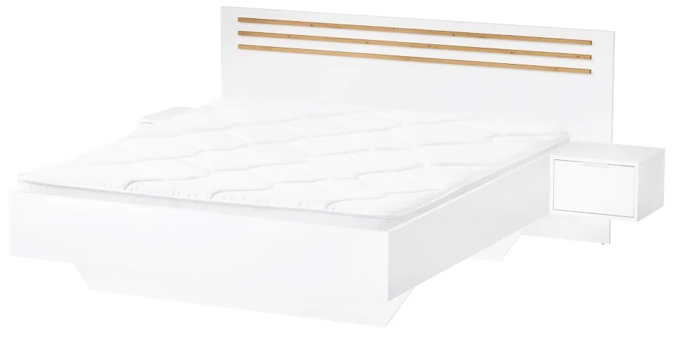 Set dormitor, alb stejar artisan, 160x200, FLORENS