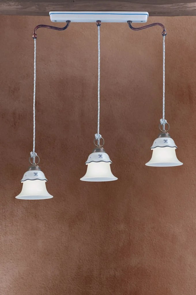 Lustra design clasic cu decor ceramic realizat manual FERRARA