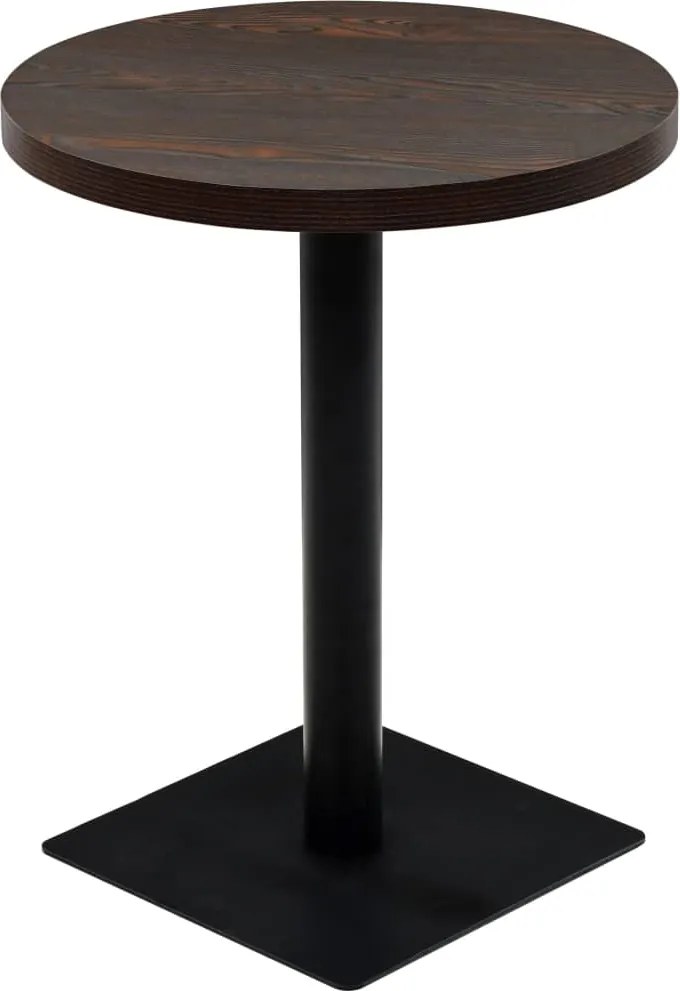 vidaXL Masă bistro, MDF și oțel, rotundă, 60x75 cm, Cenușiu închis