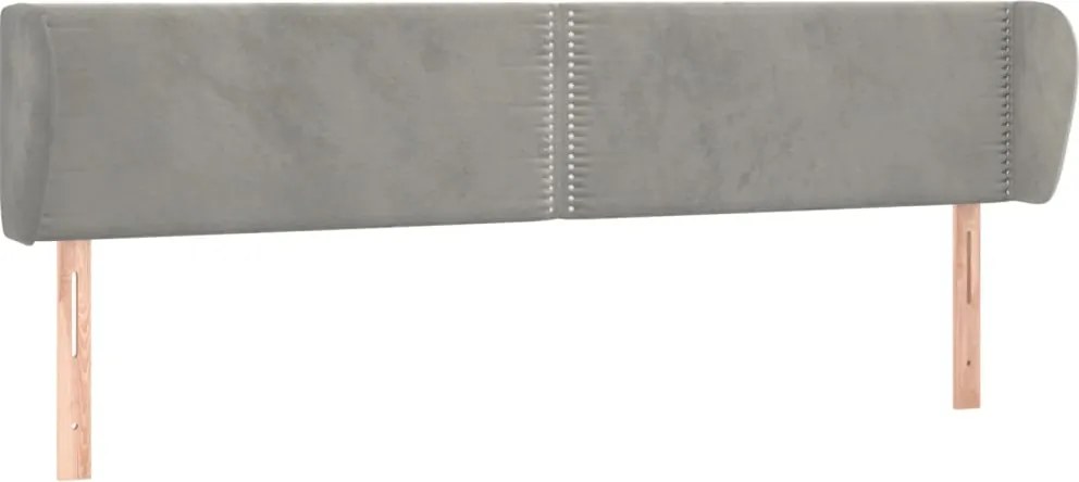 vidaXL Tăblie de pat cu aripioare gri deschis 203x23x78/88 cm catifea