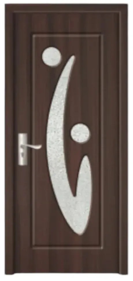 Usa Interior din MDF Novo Doors ND70, Cadru din Lemn Masiv, Geam Sablat, KIT COMPLET, Toc , Manere si balamale incluse (Culoare: Stejar Auriu, Toc: