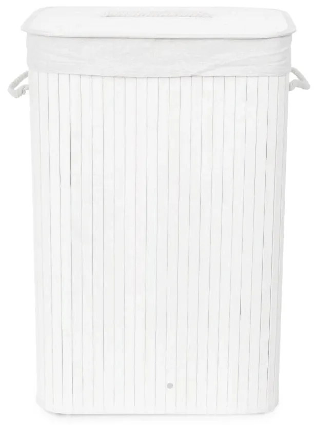Compactor Coș pentru rufe murdare Bamboo dreptunghiular, alb