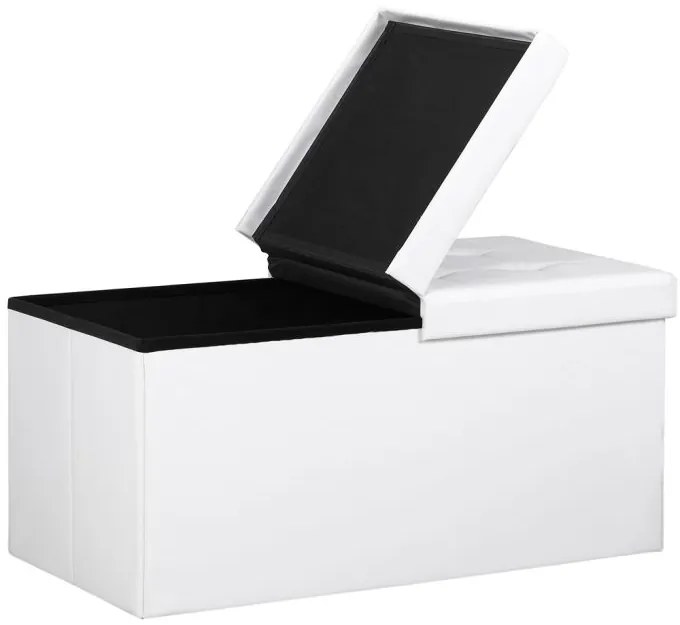 Deuba Cutie depozitare cu capac rabatabil 76x38x38 cm - alba