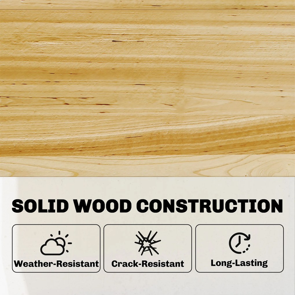 Outsunny Jardinieră înaltă cu seră din lemn, ladă de plantare ridicată cu capac rabatabil, raft, material nețesut, ergonomic | Aosom Romania