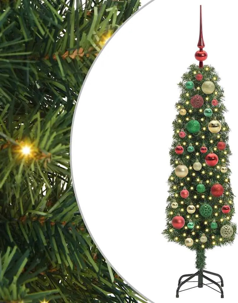 vidaXL Brad de Crăciun artificial Verde 120 cm PVC și oțel și plastic