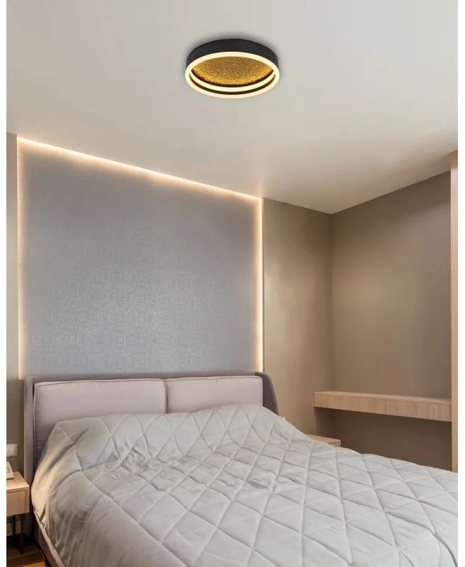Plafoniera LED design modern Hedi negru, auriu