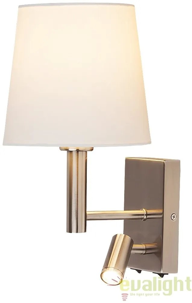 Aplica de perete moderna cu reader LED, finisaj crom, Harvey 6539 RX