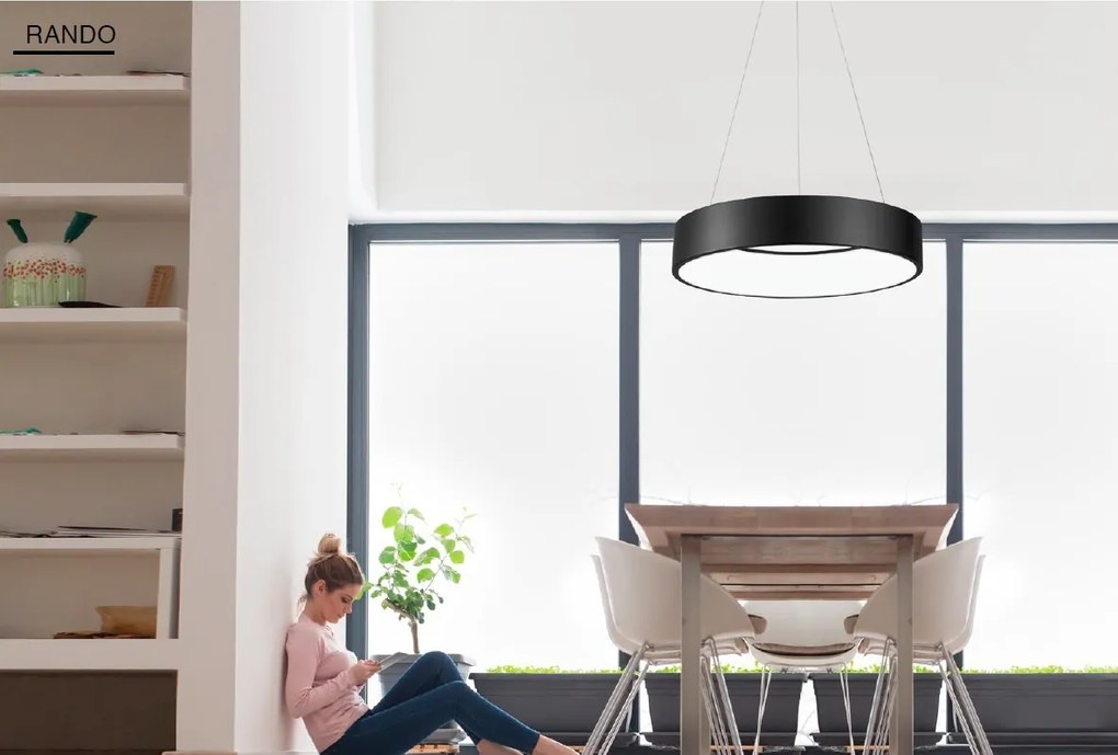 Lustra moderna suspendata LED 3000K 60cm RANDO alb NVL-6167205