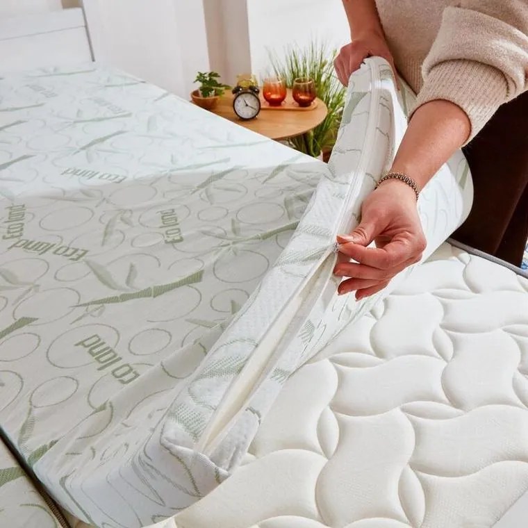 decoDoma Saltea de protecţie cu spumă cu memorie BAMBOO Comfort 90 x 200 x 6 cm