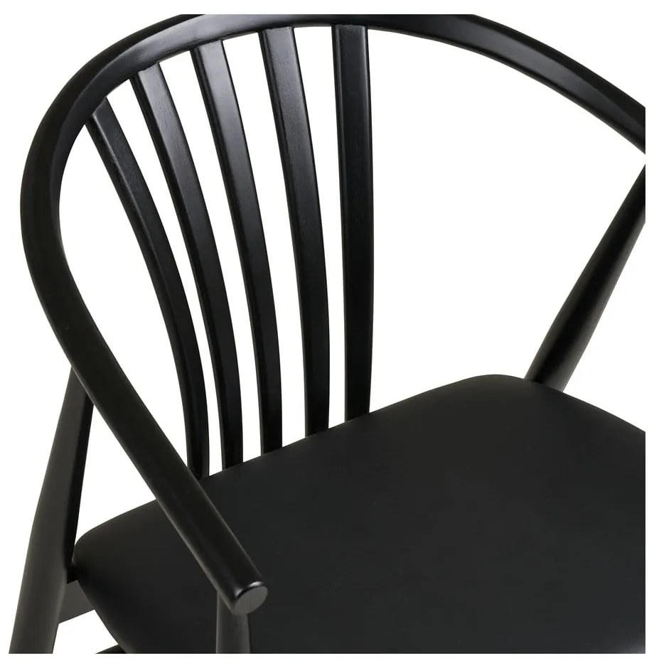 Scaun de dining negru cu cotiere din lemn de fag Agustin – House Nordic