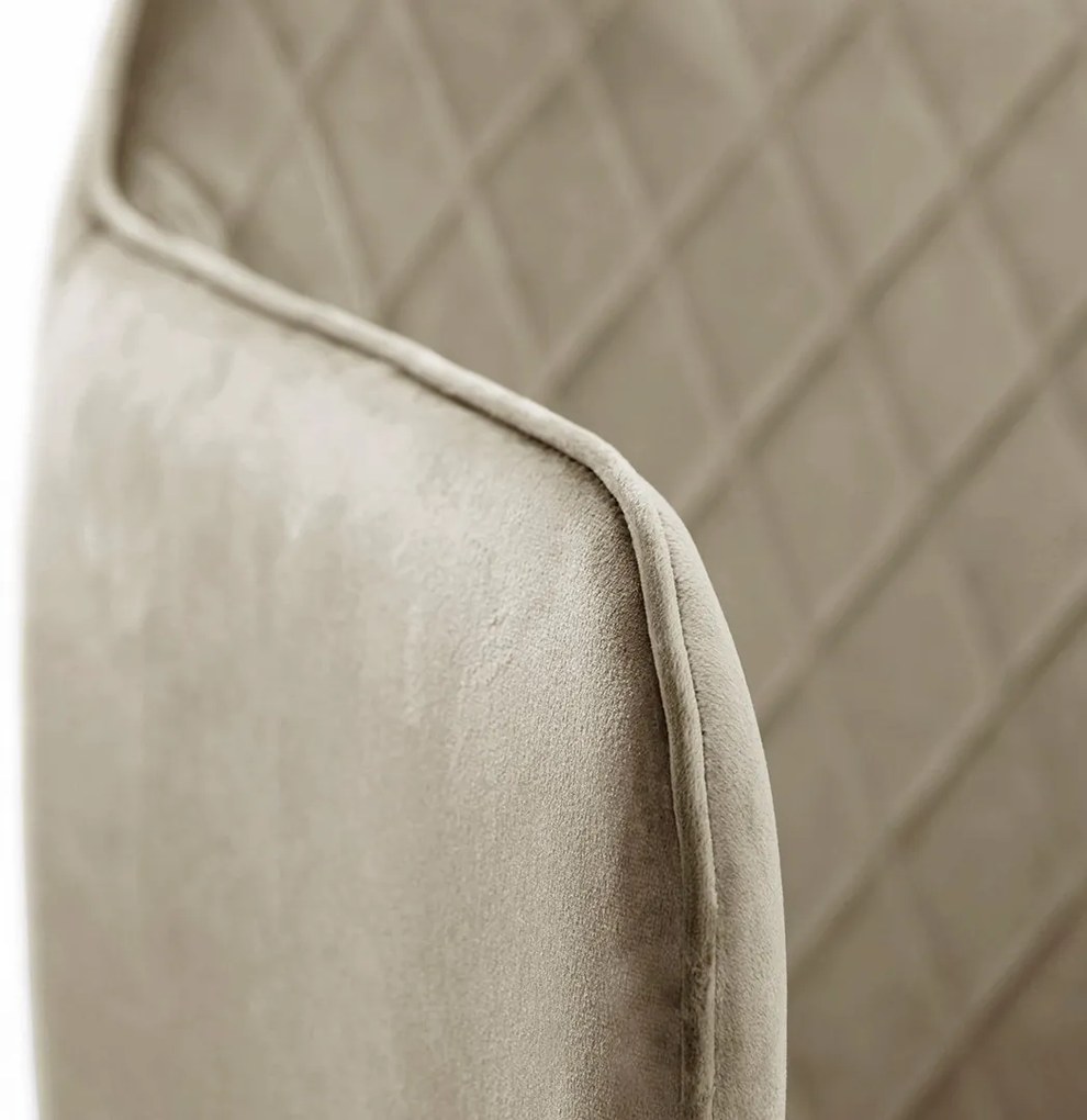 Scaun de sufragerie din catifea VIALLI cappuccino