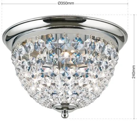 Plafonieră de cristal Orion DLU 1840/35 PLAFOND 3xE27/40W/230V d. 35 cm crom