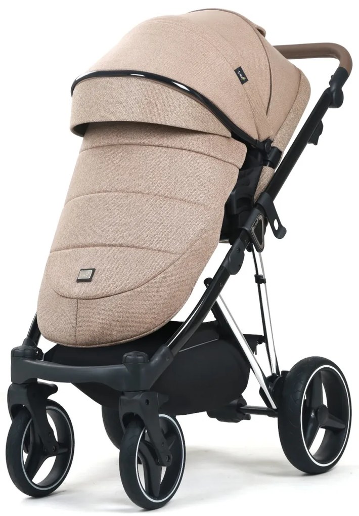 Carucior 3 in 1: Cadru usor din aluminiu, Landou confortabil, Varianta sport ergonomica, Scoica auto - CPC-66-crem