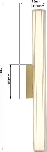 LINEA Lampă LED pentru oglindă de baie/12W/230V 3000/4000/6000K IP44 61 cm auriu