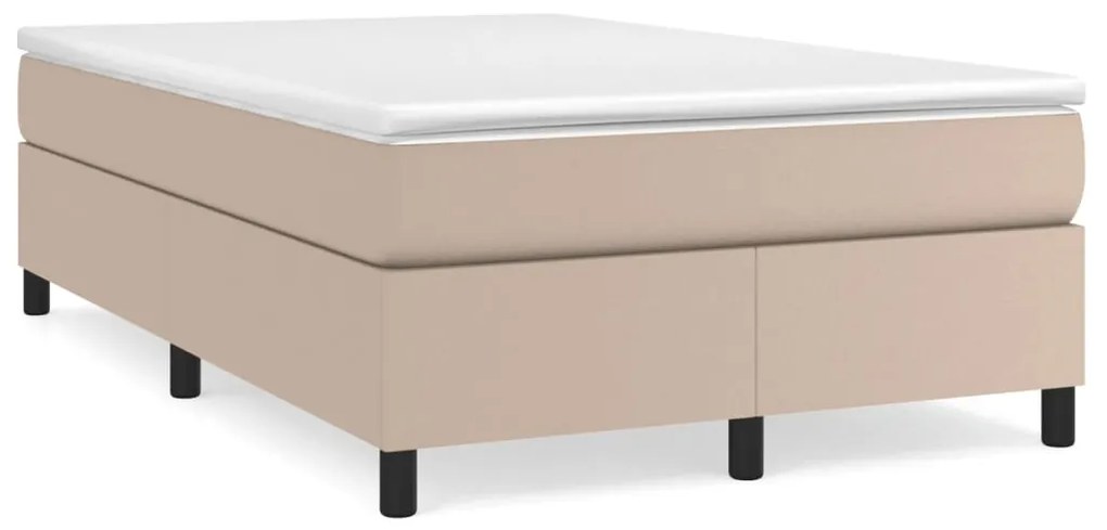 3121040 vidaXL Cadru de pat box spring, cappuccino, 120x200cm, piele ecologică