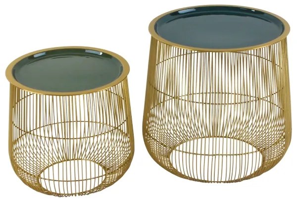 Set 2 masute Cage aurii