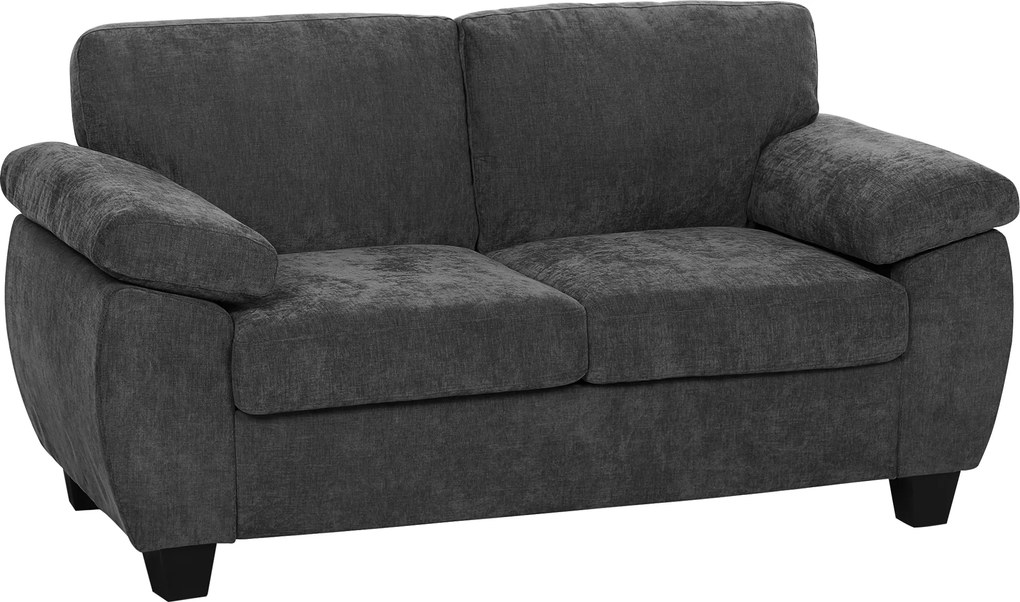 HOMCOM Canapea 2 locuri, 156 cm canapea chenille cu perne groase cu arcuri, brațe late căptușite, capacitate 300 kg, Gri închis | Aosom Romania