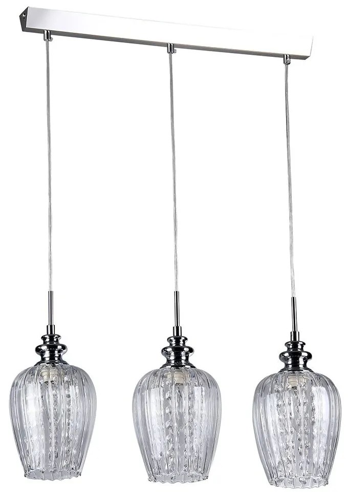 Lustra eleganta cu 3 pendule, sticla transparenta Blues MOD044-PL-03-N