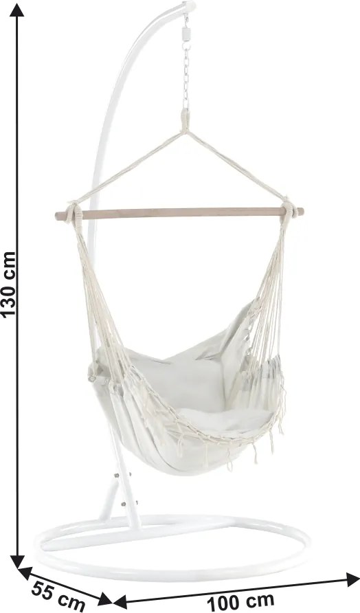 Fotoliu balansoar suspendabil, crem, OFRAME