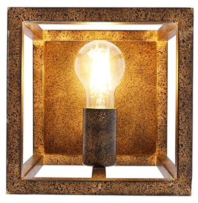 Lampă de perete industrială maro ruginiu - Cage