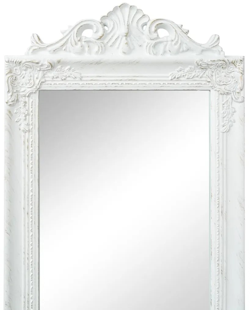 Oglinda in stil baroc independenta, alb, 160 x 40 cm