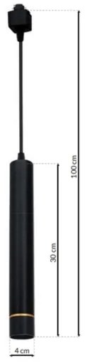 Lustră LED pe cablu pentru sistem pe șine TRACK PENDANT LED/3W/230V negru