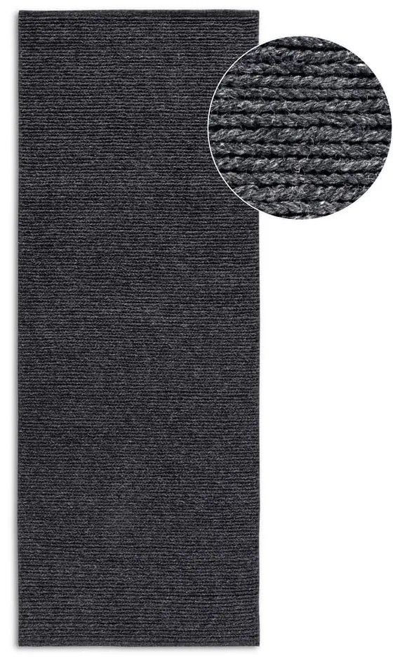 Covor tip traversă gri închis țesut manual din lână 80x200 cm Francois – Villeroy&Boch