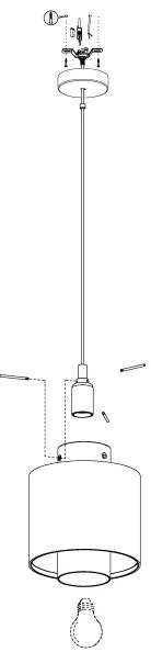 Eglo 43393 - Lustră pe cablu MEDIOUNA 1xE27/40W/230V