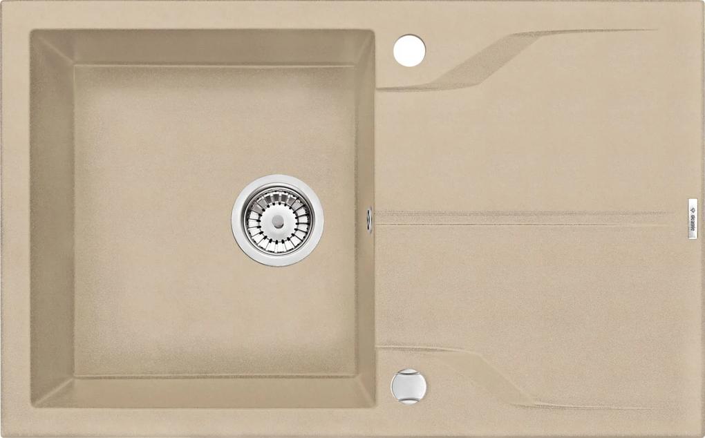 Chiuveta bucatarie compozit cu picurator nisip 78 cm Deante Andante 780x490 mm, Nisip