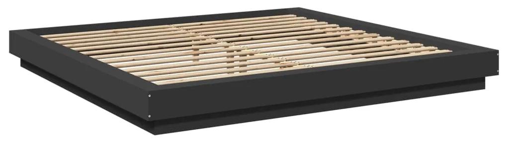3281162 vidaXL Cadru de pat, negru, 200x200 cm, lemn prelucrat