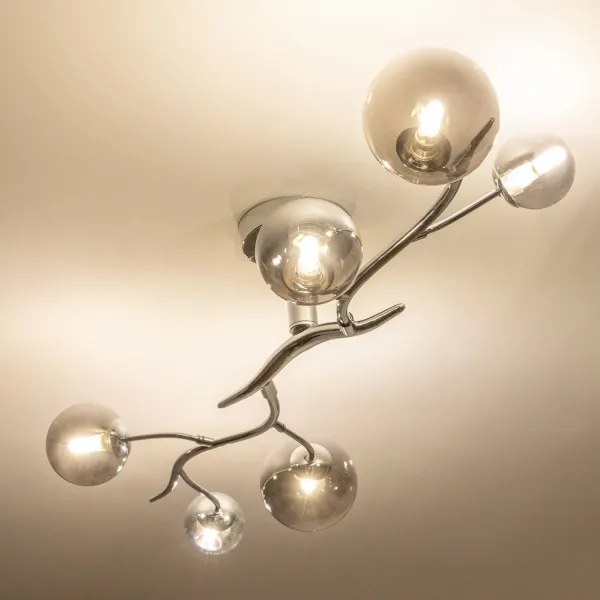 Lustră LED aplicată Brilagi MISTEL 6xG9/3W/230V crom lucios/fumuriu