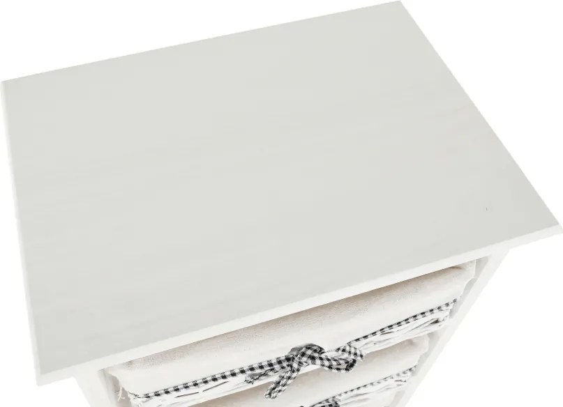 Comodă, 3 coşuri, alb antichizat, RUBY 3