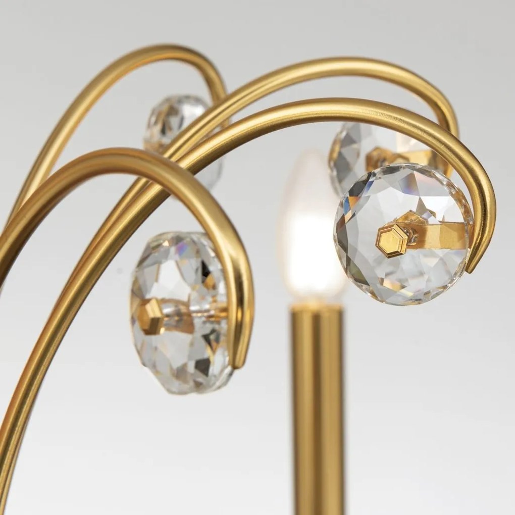 Candelabru stil clasic cu cristal K9 ARIANE 10L auriu