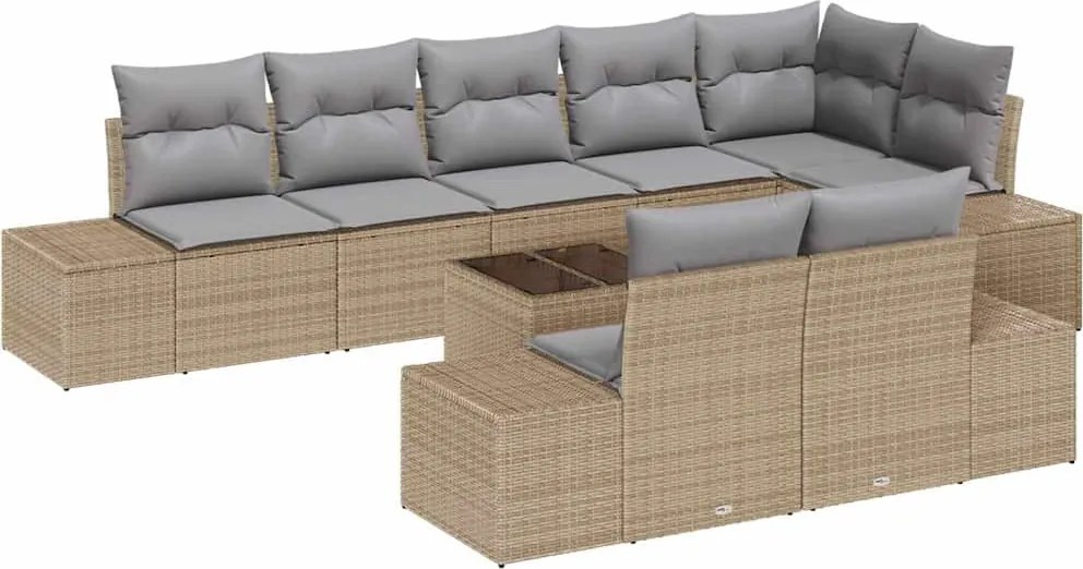 vidaXL Set de canapele pentru grădină Beige și gri deschis Rattan poli