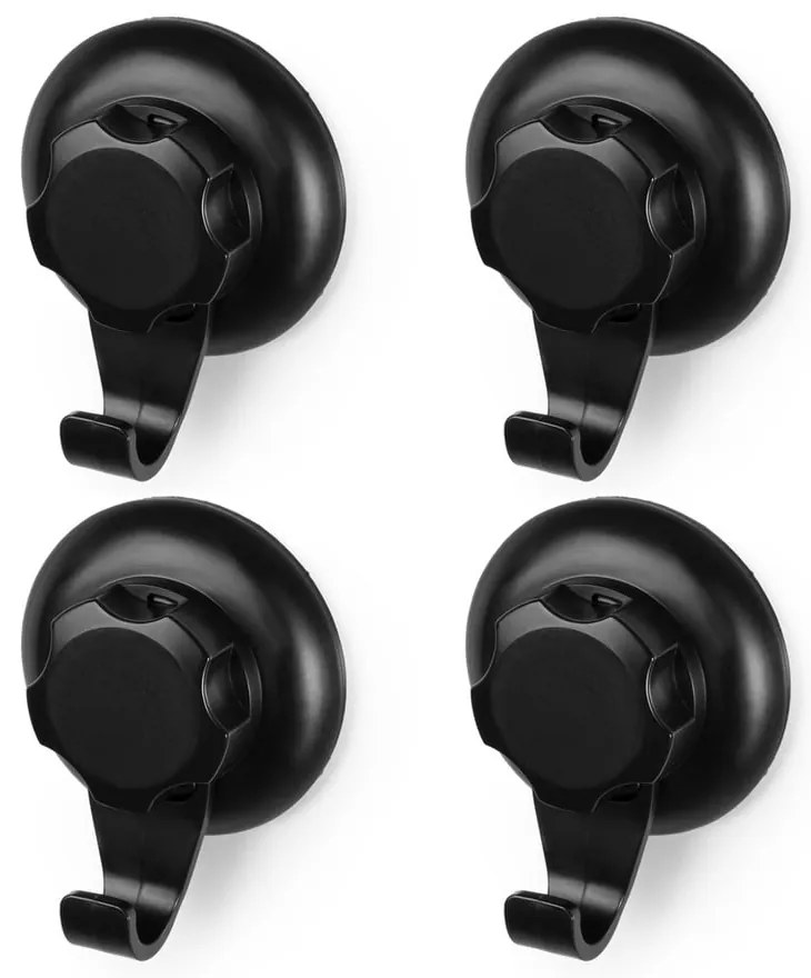 Cârlige negre 4 buc. autoadezive din oțel Bestlock – Compactor