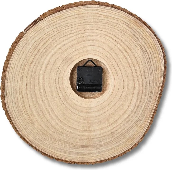 SENTOP | Ceas de perete din lemn cu cifre romane – aspect de lemn natural | KORRO