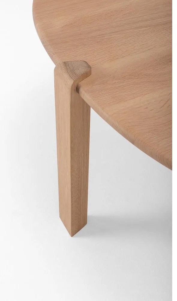 Măsuță de cafea în culoare naturală rotundă din lemn de stejar ø 100 cm Kulin – Gazzda