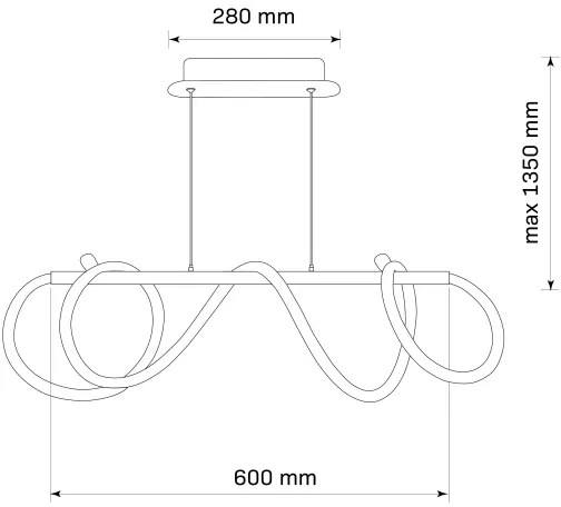 Lustră LED pe cablu EMMA LED/38W/230V auriu