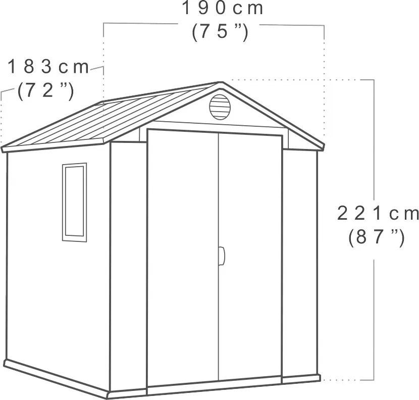 Căsuță de grădină din plastic Darwin 6x6, gri