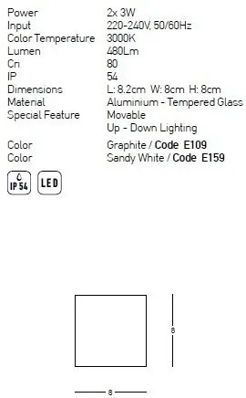 Aplica LED iluminat exterior ambiental IP54 Heime alba